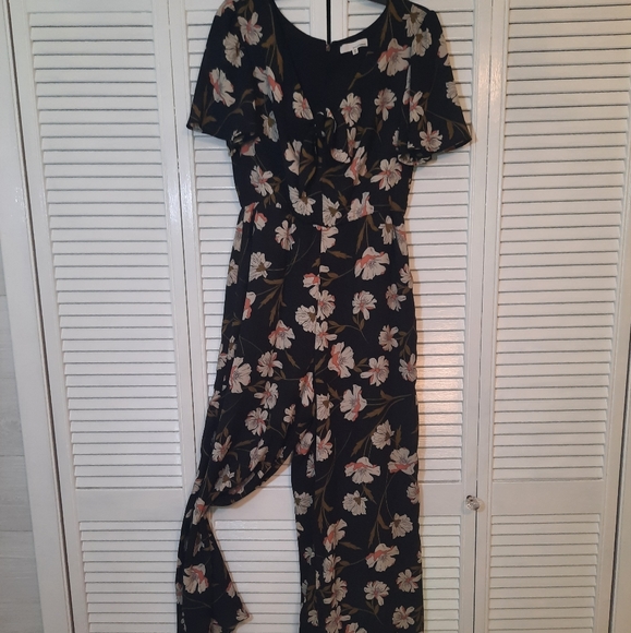 June & hudson floral flutter sleeve romper jumpsuit sz small *2 - Picture 3 of 9